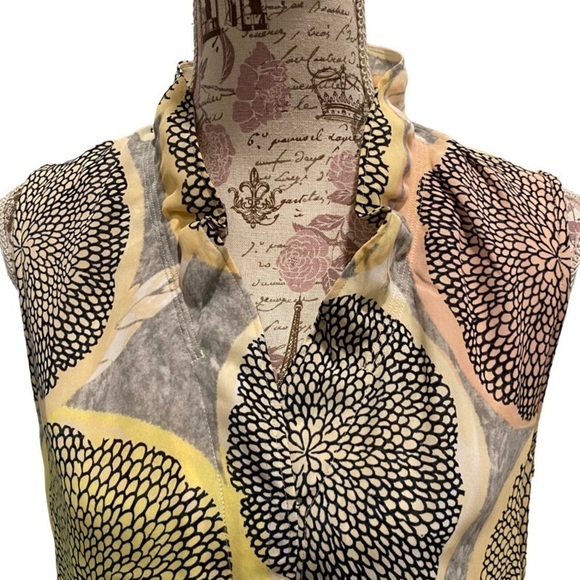 Nik + Zoe Dress Citrus Ruffle Collar Sleeveless Shift Size Medium - Picture 9 of 11